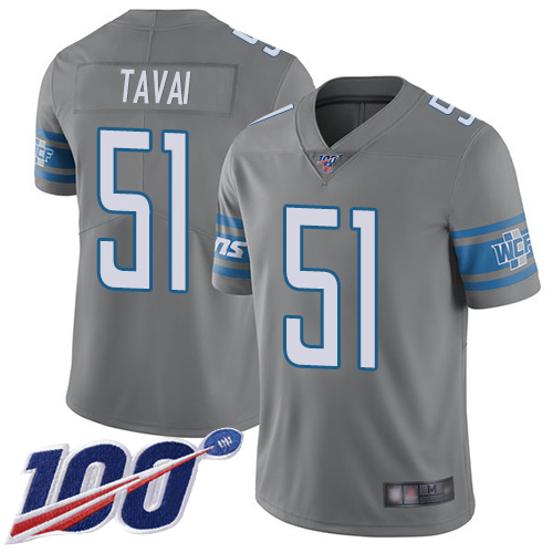 Detroit Lions Limited Steel Men Jahlani Tavai Jersey NFL Football 51 100th Season Rush Vapor Untouchable